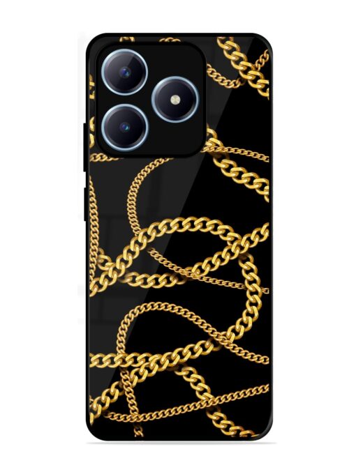 Decorative Golde Chain Glossy Metal Phone Cover for Realme Narzo N63