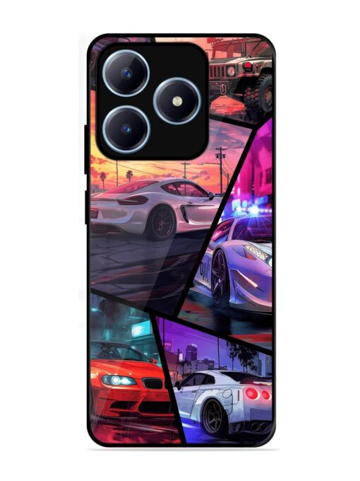 Ride In Pixels Glossy Metal Phone Cover for Realme Narzo N63