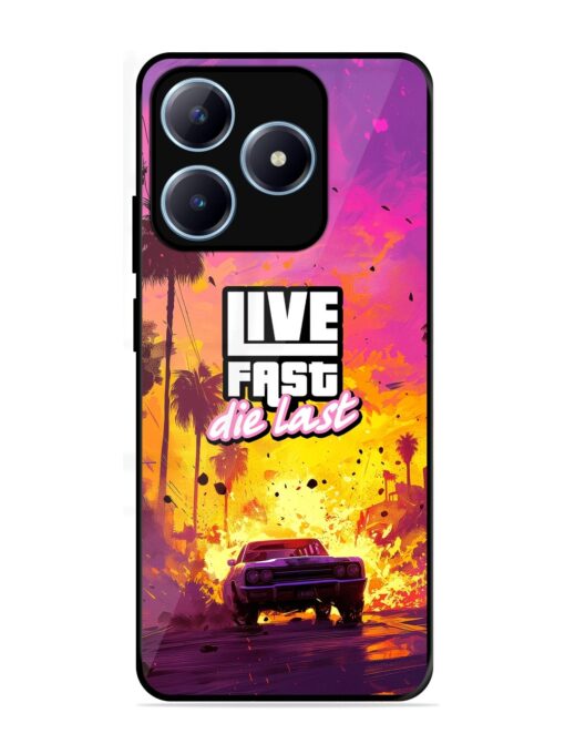 Live Fast Glossy Metal Phone Cover for Realme Narzo N63