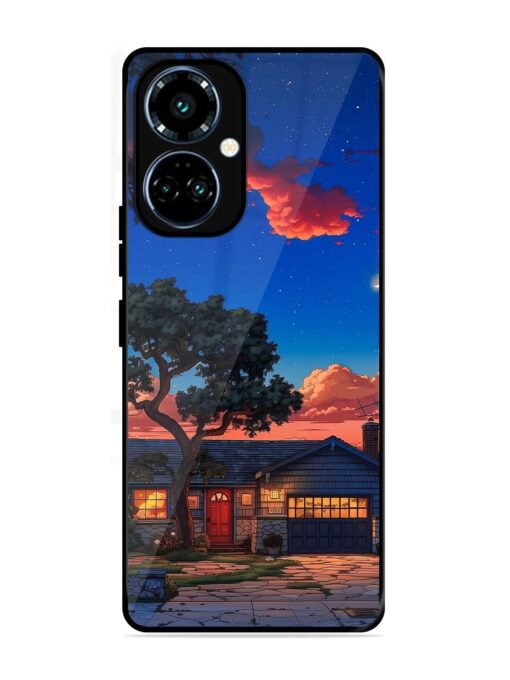 Serene Suburban Twilight Glossy Metal Phone Cover for Tecno Camon 19 Pro (5G)