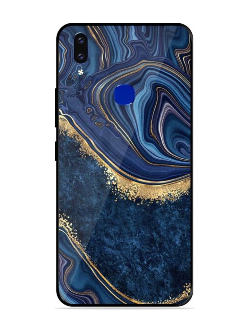 Abstract Background Blue Glossy Metal TPU Phone Cover for Vivo V9