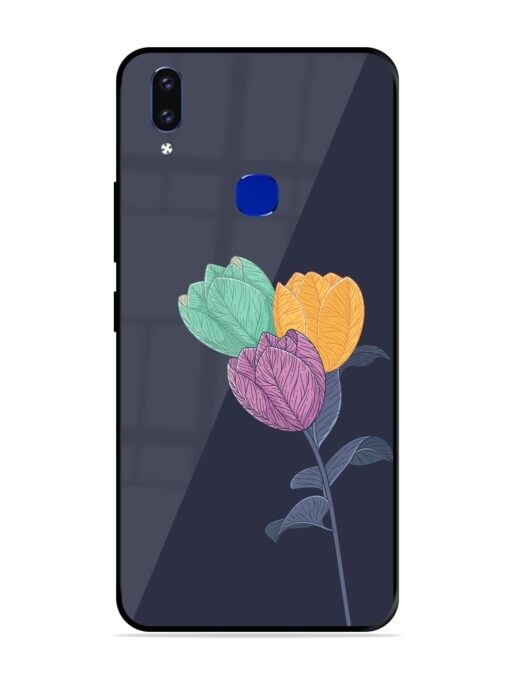 Flower Vector Glossy Metal Phone Cover for Vivo V9