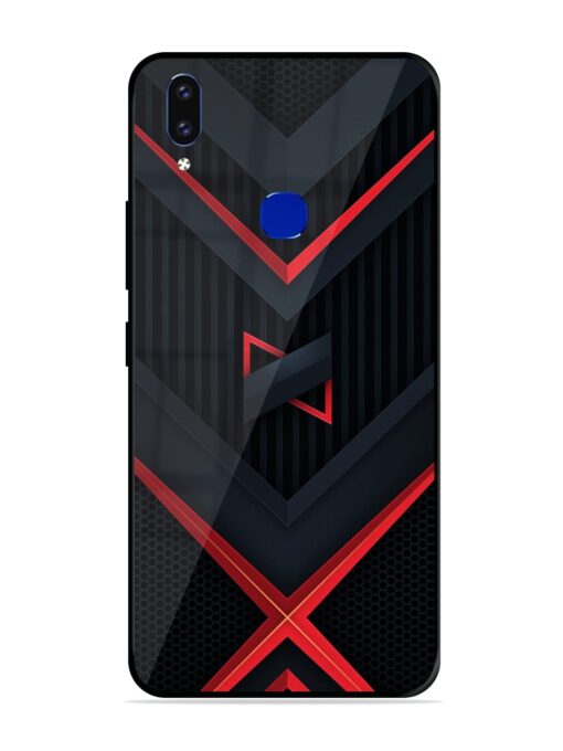 Red Gray Abstract Glossy Metal Phone Cover for Vivo V9