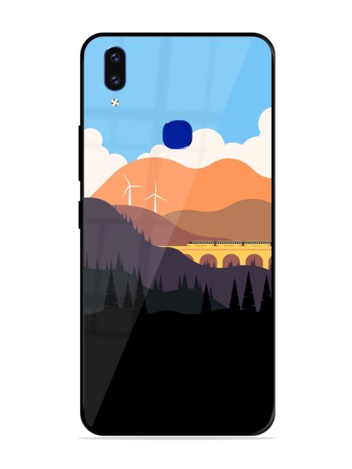 Minimal Mountain Vector Glossy Metal Phone Cover for Vivo V9