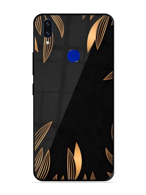 Golden Leaf Pattern Glossy Metal Phone Cover for Vivo V9