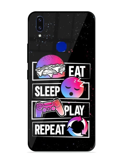 Eat Sleep Play Repeat Glossy Metal Phone Cover for Vivo V9