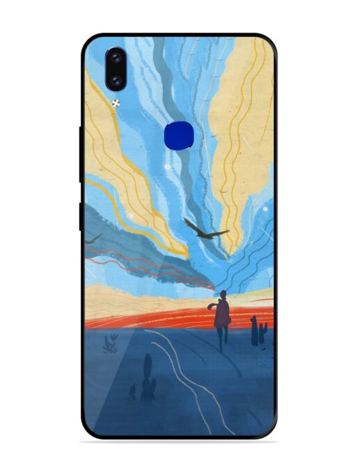 Minimal Abstract Landscape Glossy Metal Phone Cover for Vivo V9