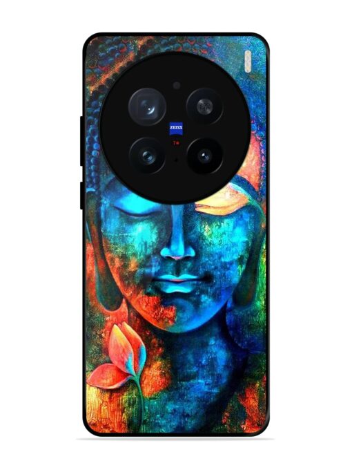 Buddha Painting Glossy Metal Phone Cover for Vivo X200 Pro (5G)