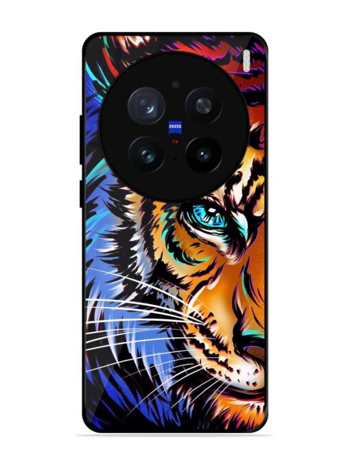 Colorful Lion Art Glossy Metal Phone Cover for Vivo X200 Pro (5G)