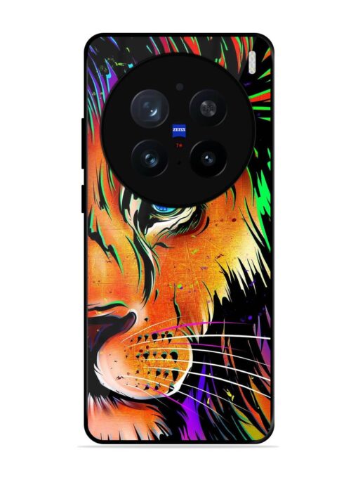 Colorful Lion Design Glossy Metal TPU Phone Cover for Vivo X200 Pro (5G)