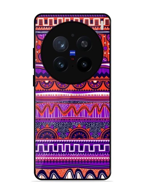 Ethnic Seamless Pattern Glossy Metal TPU Phone Cover for Vivo X200 Pro (5G)