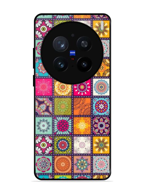 Seamless Pattern Vintage Glossy Metal Phone Cover for Vivo X200 Pro (5G)