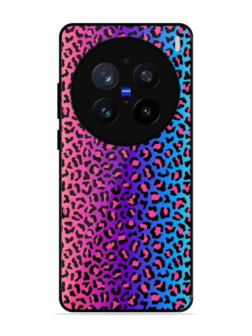 Colorful Leopard Seamless Glossy Metal Phone Cover for Vivo X200 Pro (5G)