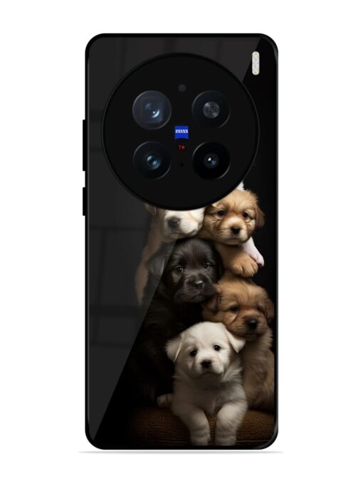 Cute Baby Dogs Glossy Metal Phone Cover for Vivo X200 Pro (5G)