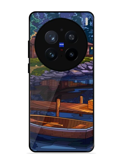 Village Night Scene Glossy Metal Phone Cover for Vivo X200 Pro (5G)