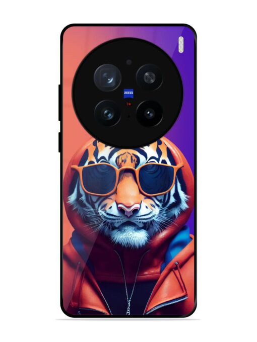 Tiger Animation Glossy Metal Phone Cover for Vivo X200 Pro (5G)