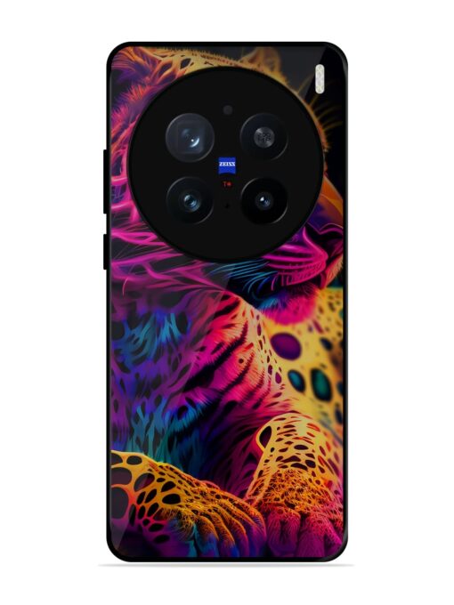 Leopard Art Glossy Metal Phone Cover for Vivo X200 Pro (5G)