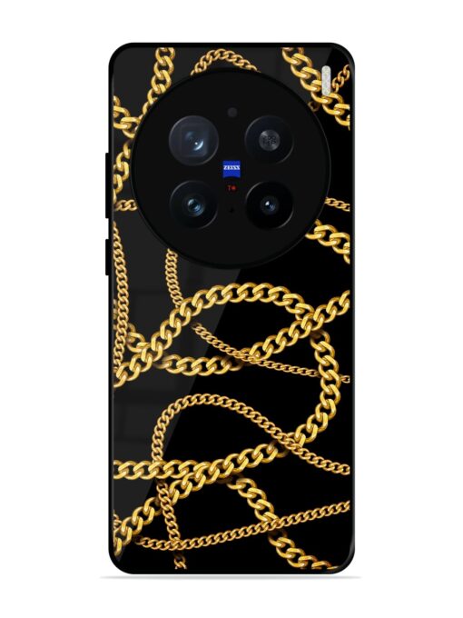 Decorative Golde Chain Glossy Metal Phone Cover for Vivo X200 Pro (5G)