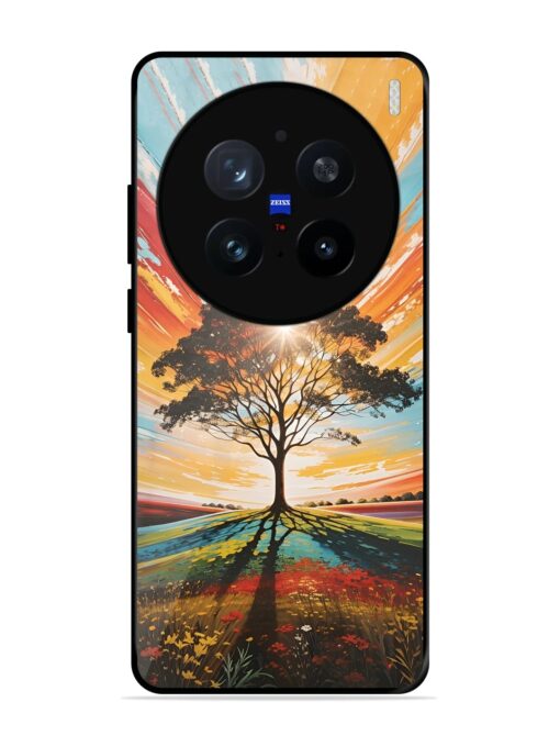 Abstract Tree Colorful Art Glossy Metal Phone Cover for Vivo X200 Pro (5G)