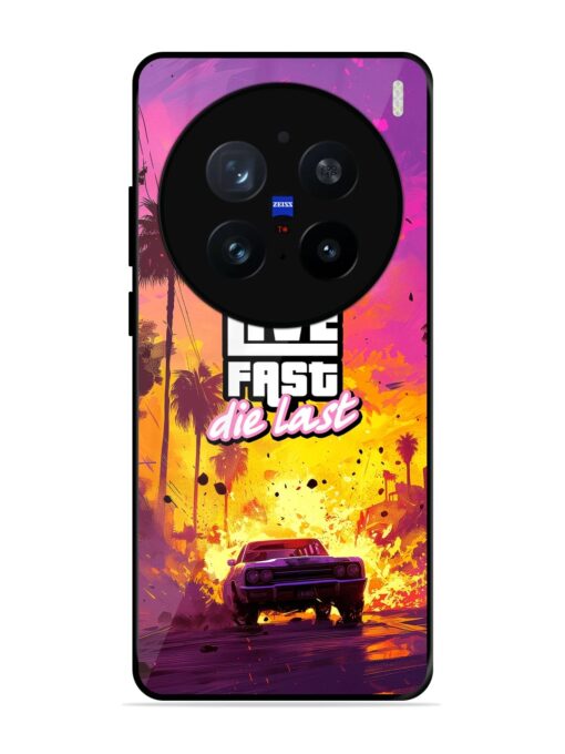 Live Fast Glossy Metal Phone Cover for Vivo X200 Pro (5G)