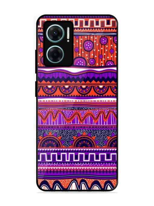 Ethnic Seamless Pattern Glossy Metal TPU Phone Cover for Xiaomi Redmi 11 Prime (5G)