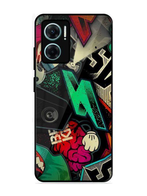 Graffiti Art Glossy Metal Phone Cover for Xiaomi Redmi 11 Prime (5G)