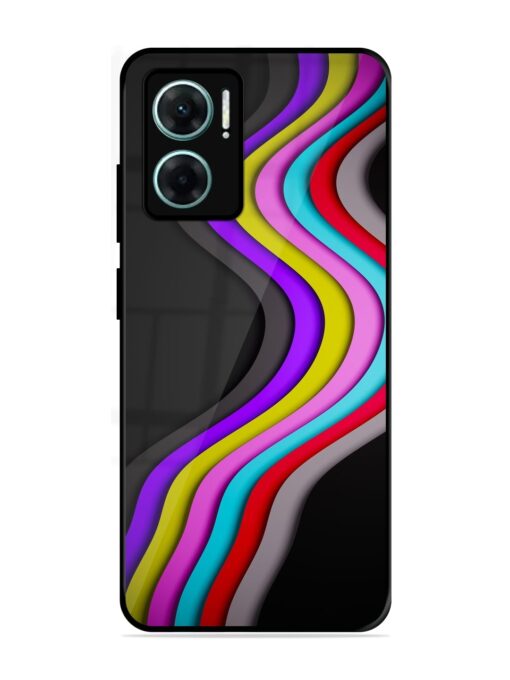 Liquid Blue Abstract Glossy Metal Phone Cover for Xiaomi Redmi 11 Prime (5G)