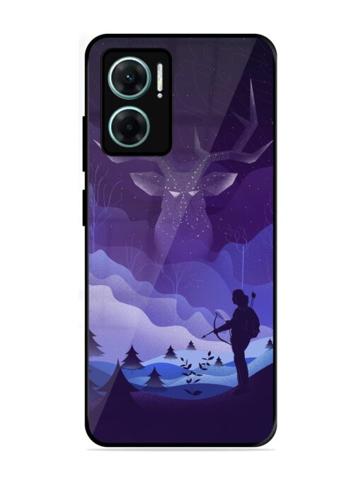 Deer Forest River Glossy Metal Phone Cover for Xiaomi Redmi 11 Prime (5G)