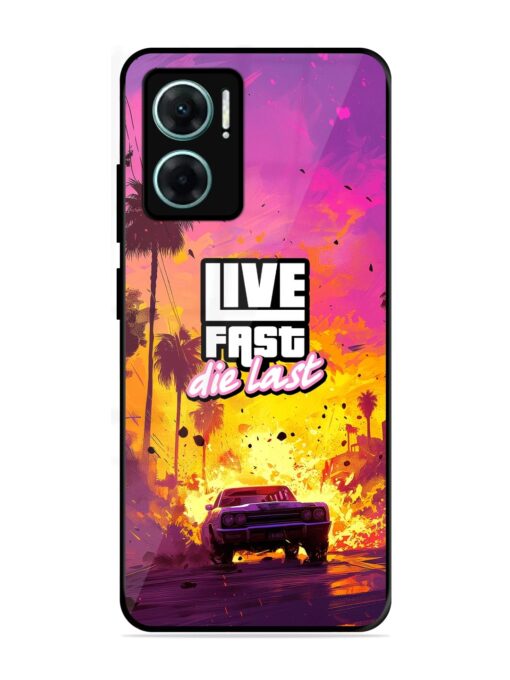 Live Fast Glossy Metal Phone Cover for Xiaomi Redmi 11 Prime (5G)