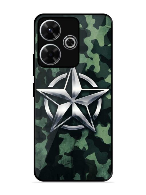 Indian Army Star Design Glossy Metal Phone Cover for Xiaomi Redmi 13 (5G)