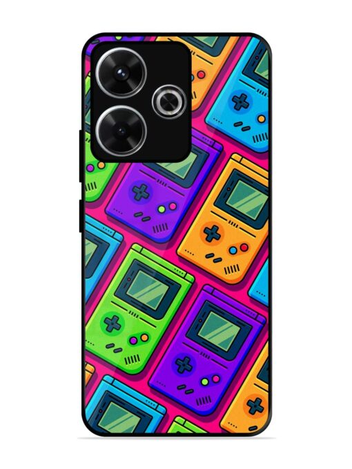 Game Seamless Pattern Glossy Metal Phone Cover for Xiaomi Redmi 13 (5G)