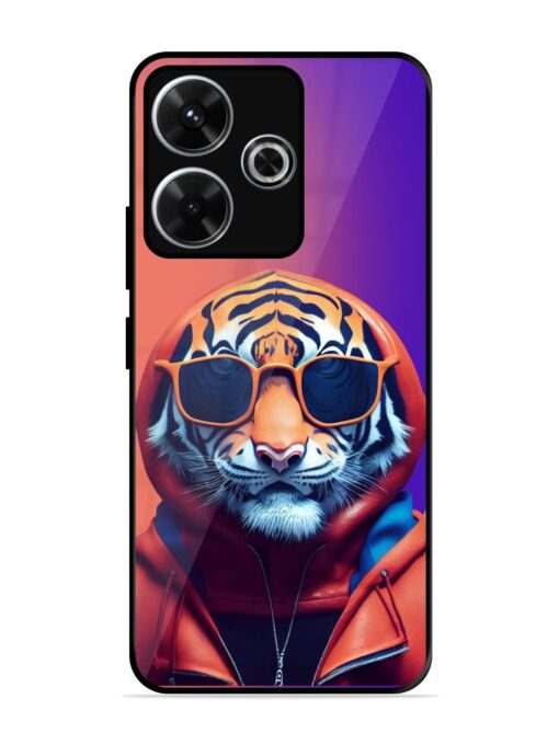 Tiger Animation Glossy Metal Phone Cover for Xiaomi Redmi 13 (5G)