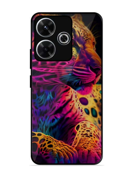 Leopard Art Glossy Metal Phone Cover for Xiaomi Redmi 13 (5G)