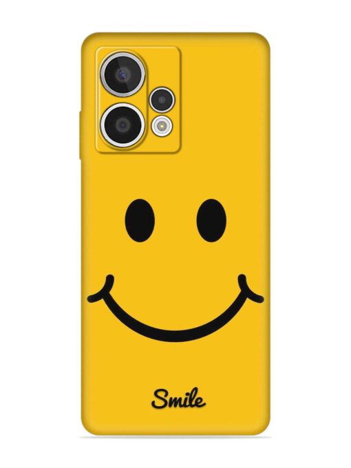 Yellow Smiley Embossed Soft Silicone Case for HMD Crest Max (5G)