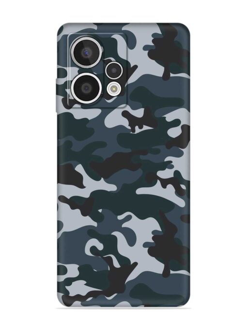 Dark Blue Army Military Art Embossed Soft Silicone Case for HMD Crest Max (5G)