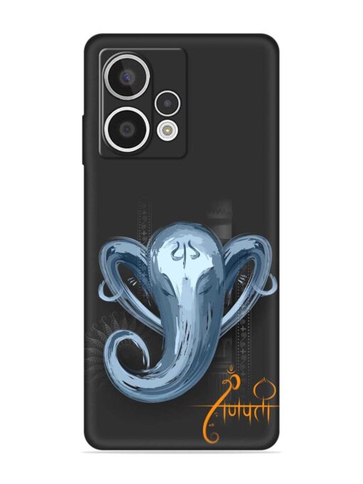 Illustration Lord Ganpati Embossed Soft Silicone Case for HMD Crest Max (5G)