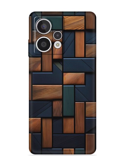 Wooden Background Cubes Embossed Soft Silicone Case for HMD Crest Max (5G)