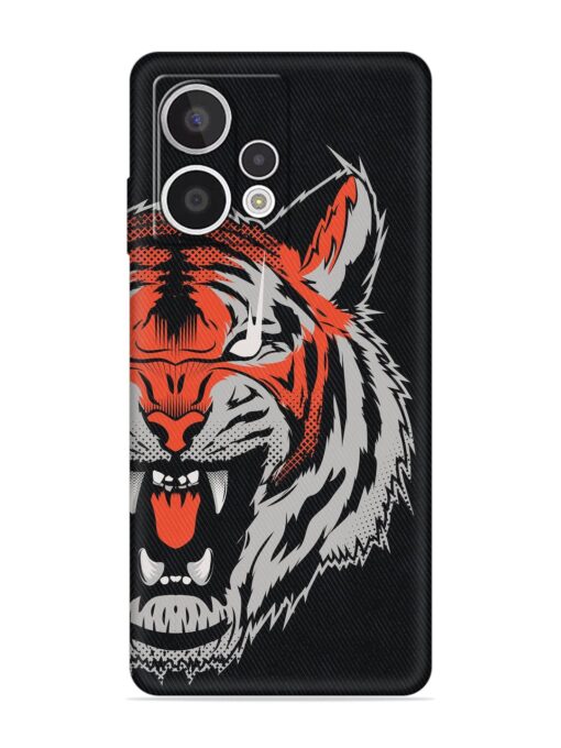 Tiger Aggression Embossed Soft Silicone Case for HMD Crest Max (5G)