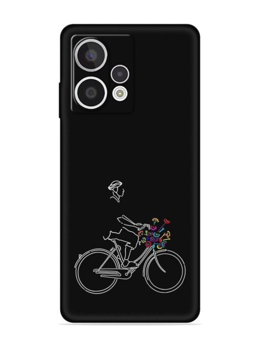 Minimalist Cycle Art Embossed Soft Silicone Case for HMD Crest Max (5G)