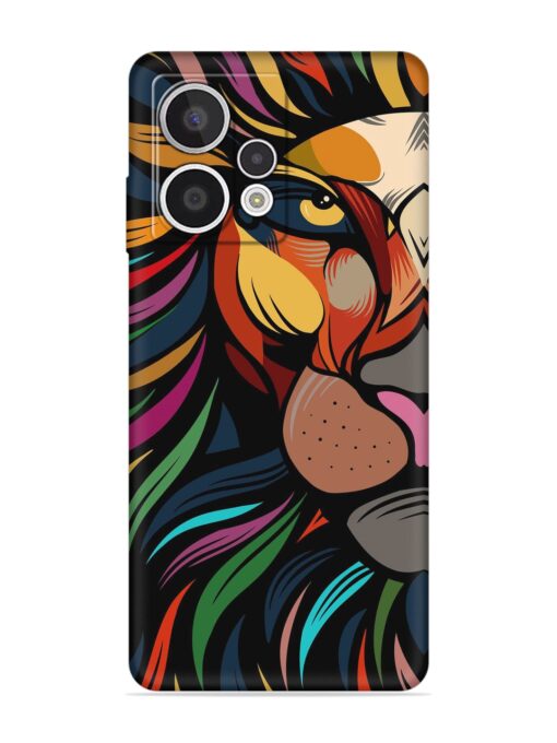 Trippy Lion Art Embossed Soft Silicone Case for HMD Crest Max (5G)