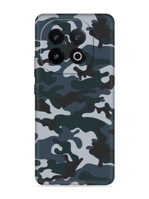 Dark Blue Army Military Art Embossed Soft Silicone Case for Iqoo 13 (5G)