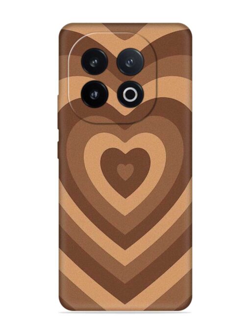 Brown Heart Embossed Soft Silicone Case for Iqoo 13 (5G)