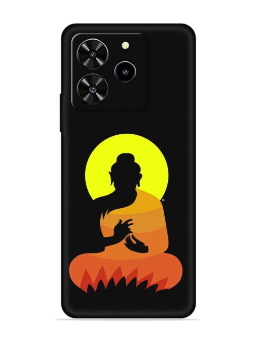 Buddha Art Black Embossed Soft Silicone Case for Lava Yuva 4