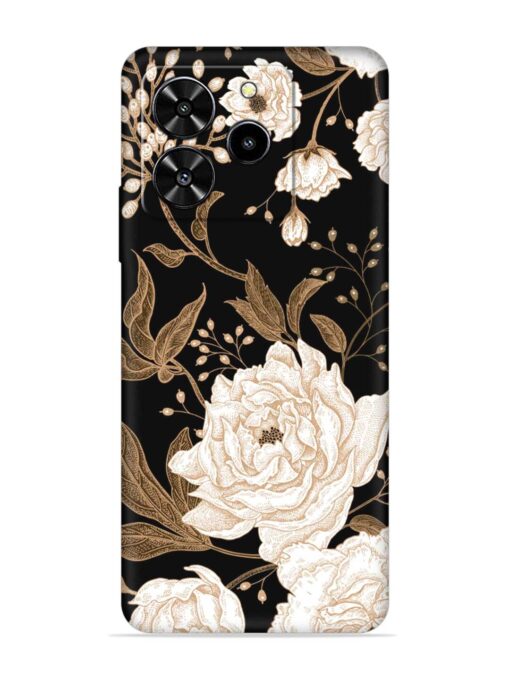 Peonies Roses Floral Embossed Soft Silicone Case for Lava Yuva 4