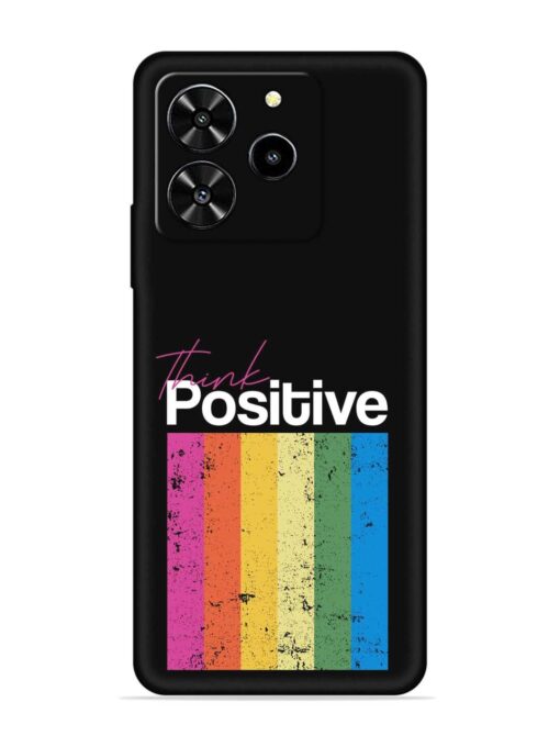 Think Positive Typography Embossed Soft Silicone Case for Lava Yuva 4