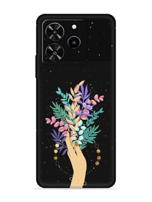 Flower On Hand Embossed Soft Silicone Case for Lava Yuva 4