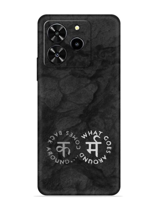 Karma Hindi Word Embossed Soft Silicone Case for Lava Yuva 4