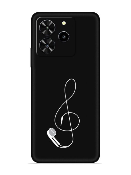 Music Earphone Vector Embossed Soft Silicone Case for Lava Yuva 4