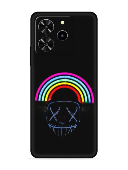 Mask Rainbow Embossed Soft Silicone Case for Lava Yuva 4