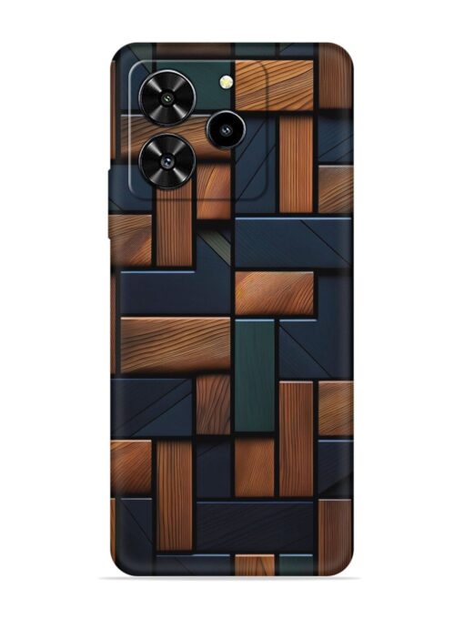 Wooden Background Cubes Embossed Soft Silicone Case for Lava Yuva 4